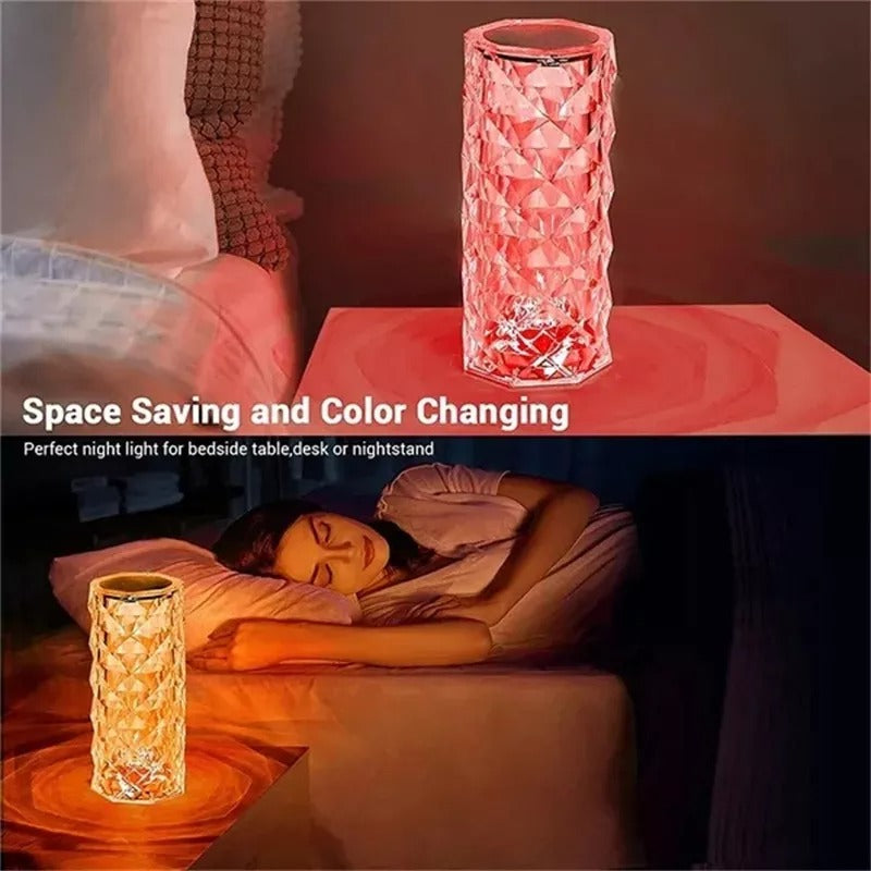 Rose Crystal Lamp Touch Control Color Changing