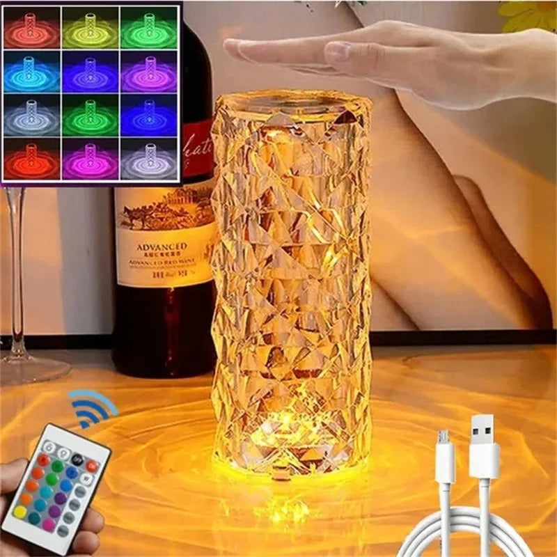 Rose Crystal Lamp Touch Control Color Changing