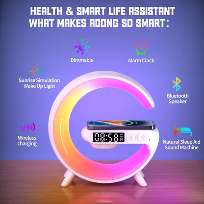 Multifunction Wireless Charger, Bluetooth Speaker Night Light Fast Charging Station