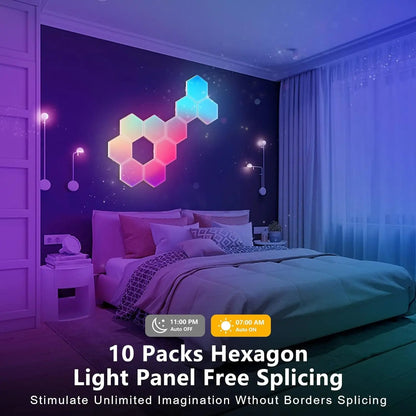 Hexagonal Wall LED Lights compatible with Amazon Alexa and Google Assistant