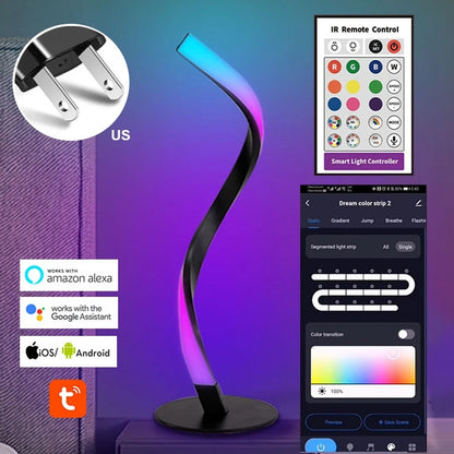 Spiral Table Lamp Compatible with Amazon Alexa and Google Home