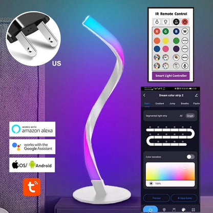 Spiral Table Lamp Compatible with Amazon Alexa and Google Home